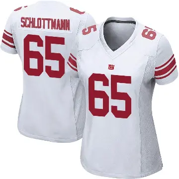 ＃65 Women's Austin Schlottmann White Game New York Giants Jersey