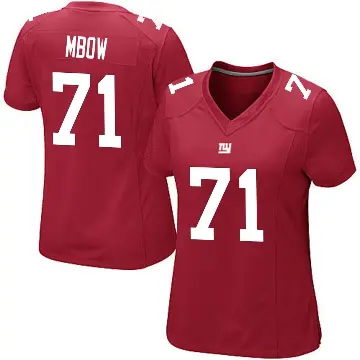 ＃71 Women's Marcus Mbow Red Game New York Giants Alternate Jersey