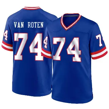 ＃74 Men's Greg Van Roten Royal Game New York Giants Classic Jersey
