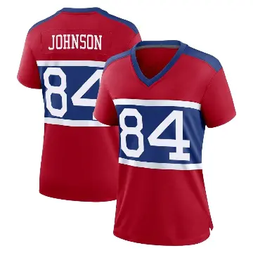 ＃84 Women's Theo Johnson Red Game New York Giants Century Alternate Jersey