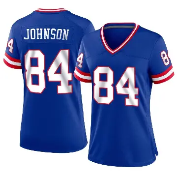 ＃84 Women's Theo Johnson Royal Game New York Giants Classic Jersey