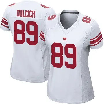 ＃89 Women's Greg Dulcich White Game New York Giants Jersey