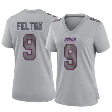 ＃9 Women's Da'Quan Felton Gray Game New York Giants Atmosphere Fashion Jersey