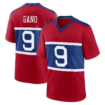 ＃9 Youth Graham Gano Red Game New York Giants Century Alternate Jersey