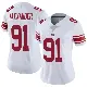 ＃91 Women's Darius Alexander White Limited New York Giants Vapor Untouchable Jersey