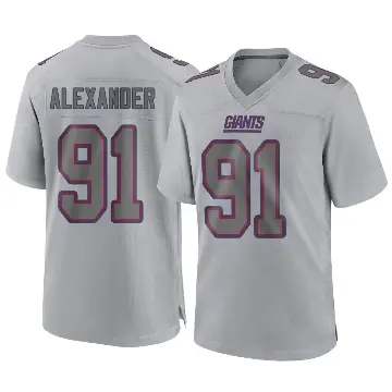 ＃91 Youth Darius Alexander Gray Game New York Giants Atmosphere Fashion Jersey