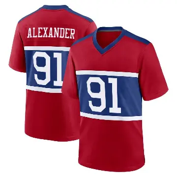 ＃91 Youth Darius Alexander Red Game New York Giants Century Alternate Jersey