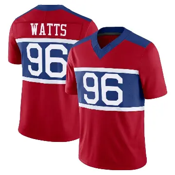 ＃96 Youth Armon Watts Red Limited New York Giants Century Alternate Vapor F.U.S.E. Jersey