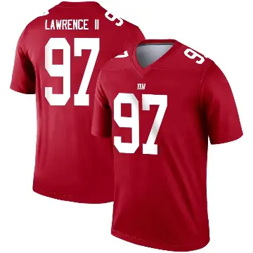 ＃97 Youth Dexter Lawrence II Red Legend New York Giants Inverted Jersey