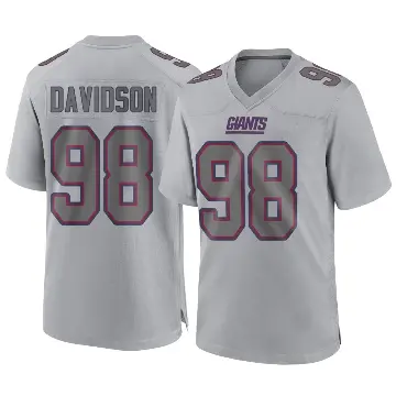 ＃98 Men's D.J. Davidson Gray Game New York Giants Atmosphere Fashion Jersey