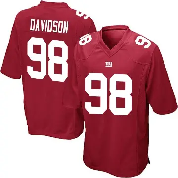 ＃98 Youth D.J. Davidson Red Game New York Giants Alternate Jersey