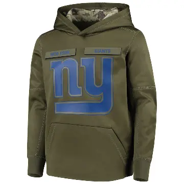 Youth Green New York Giants 2018 Salute to Service Pullover Performance Hoodie